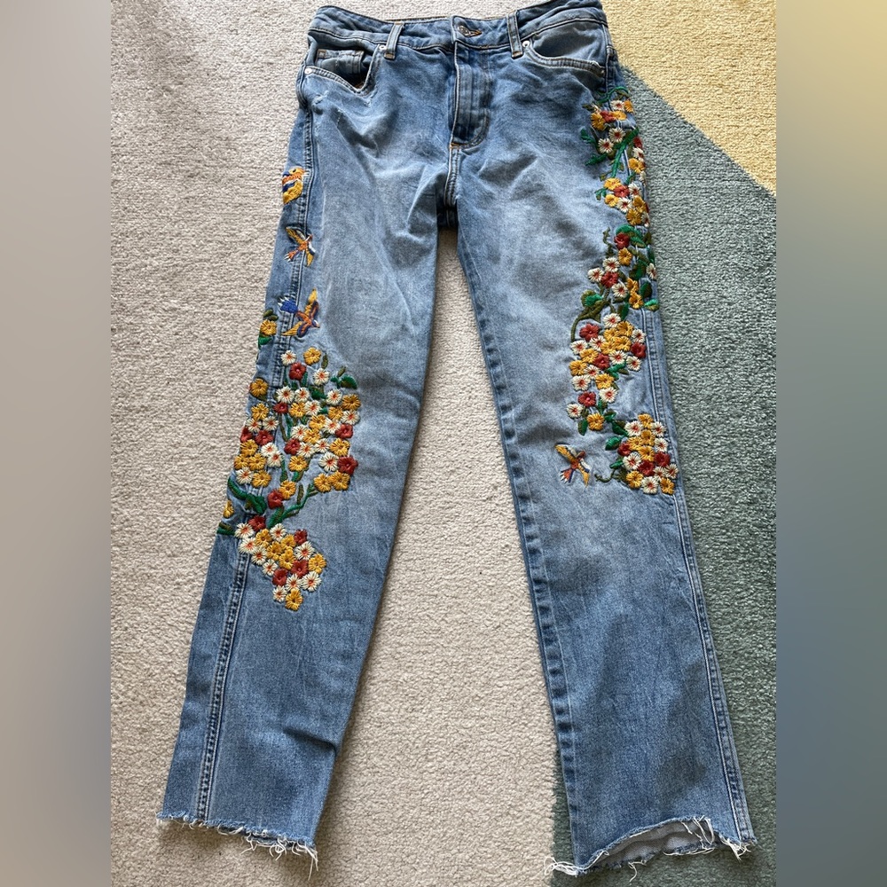 Free people embroidered jeans!